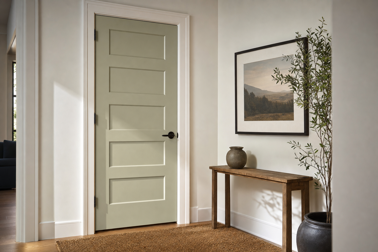Clary Sage by Sherwin-Williams on interior-doors