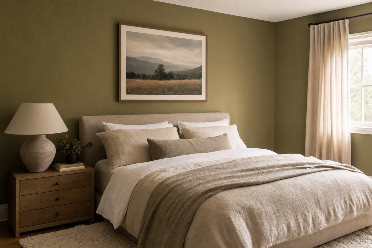 Oakmoss by Sherwin-Williams on interiors