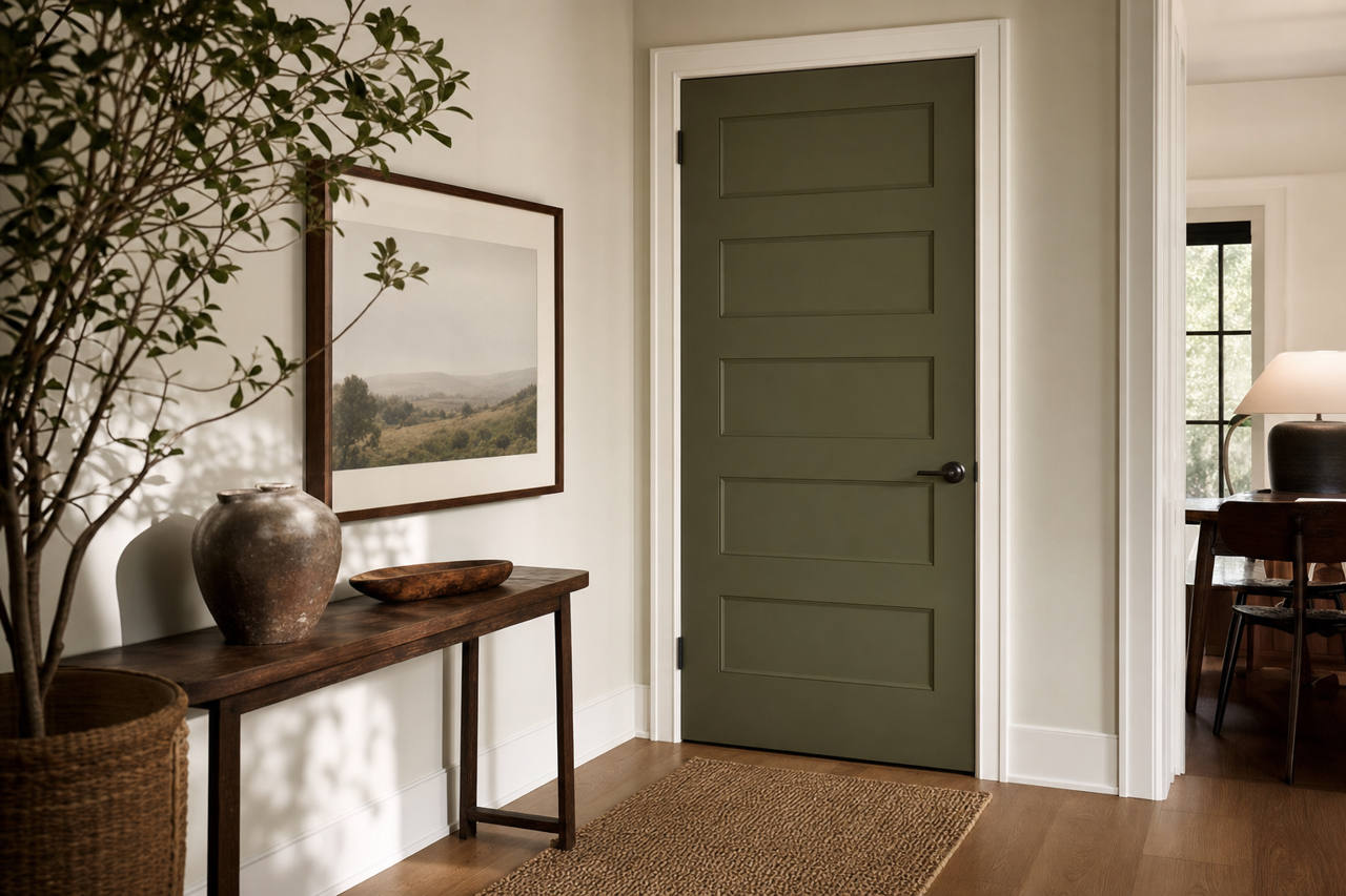 Secret Garden by Sherwin-Williams on interior-doors