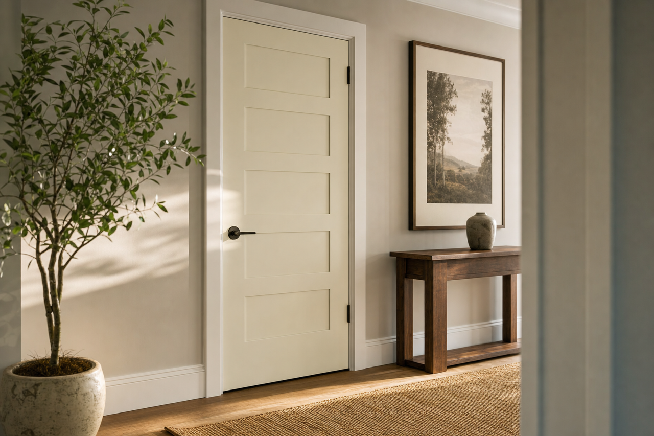 Ethereal White by Sherwin-Williams on interior-doors