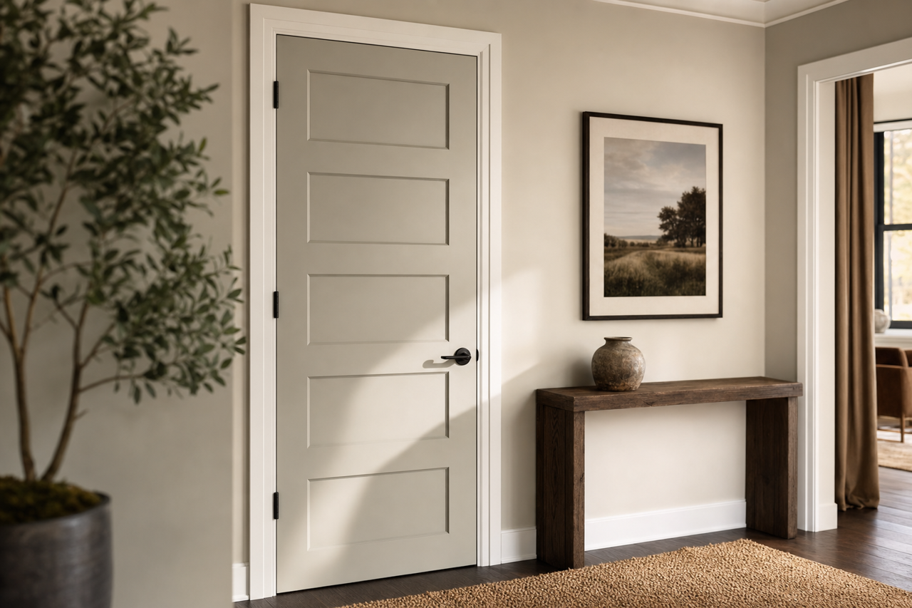 Austere Gray by Sherwin-Williams on interior-doors