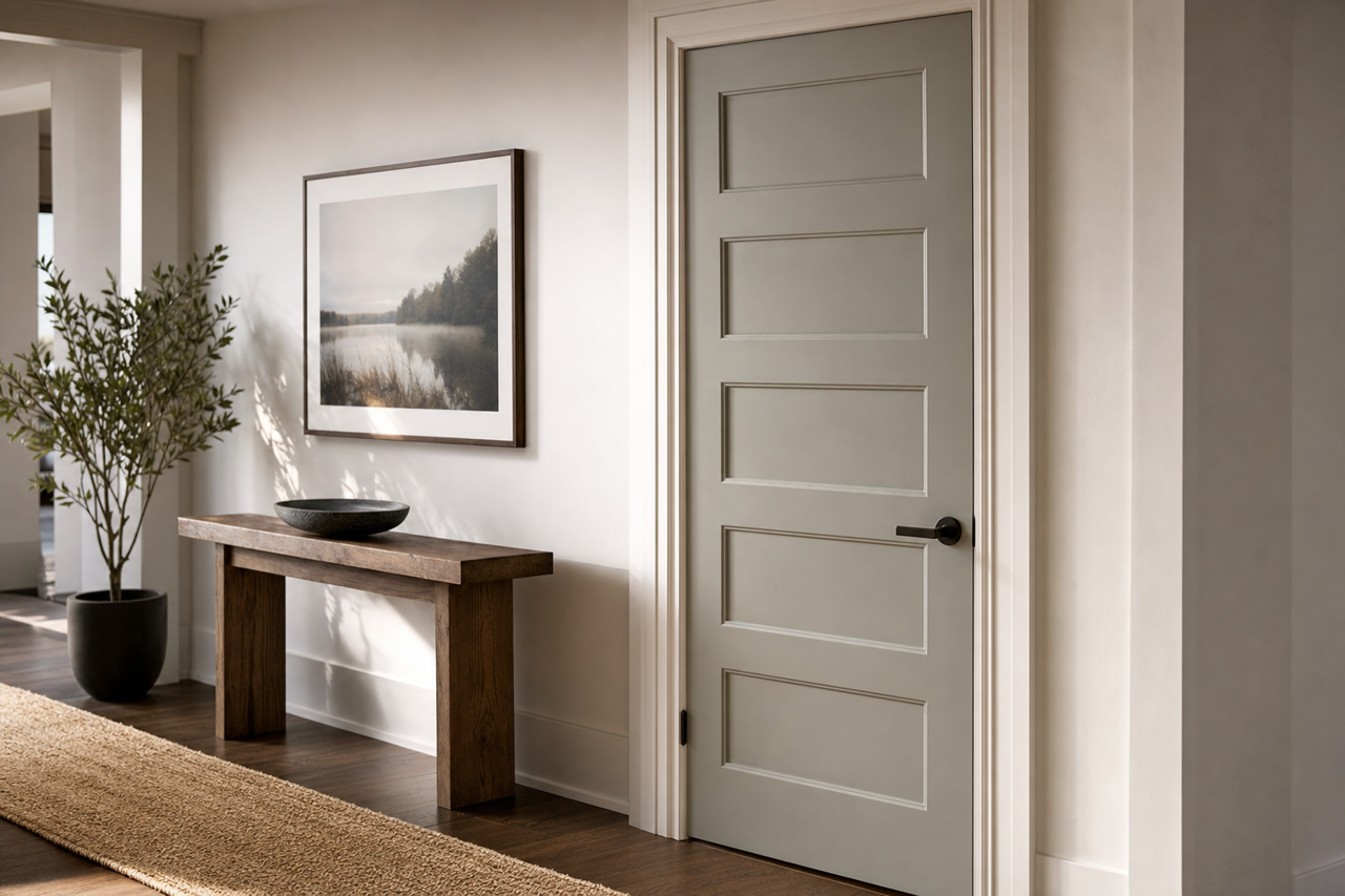 Escape Gray by Sherwin-Williams on interior-doors