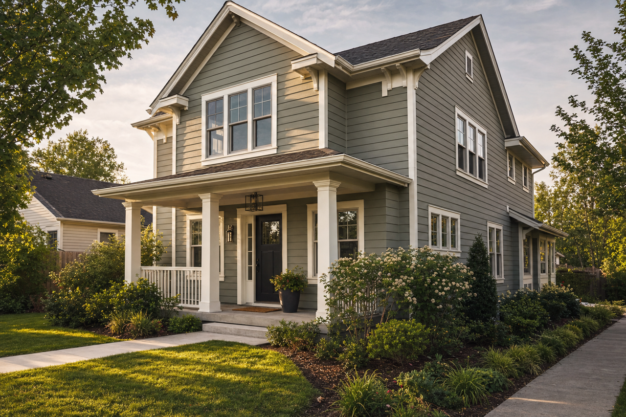 Dried Thyme by Sherwin-Williams on exterior