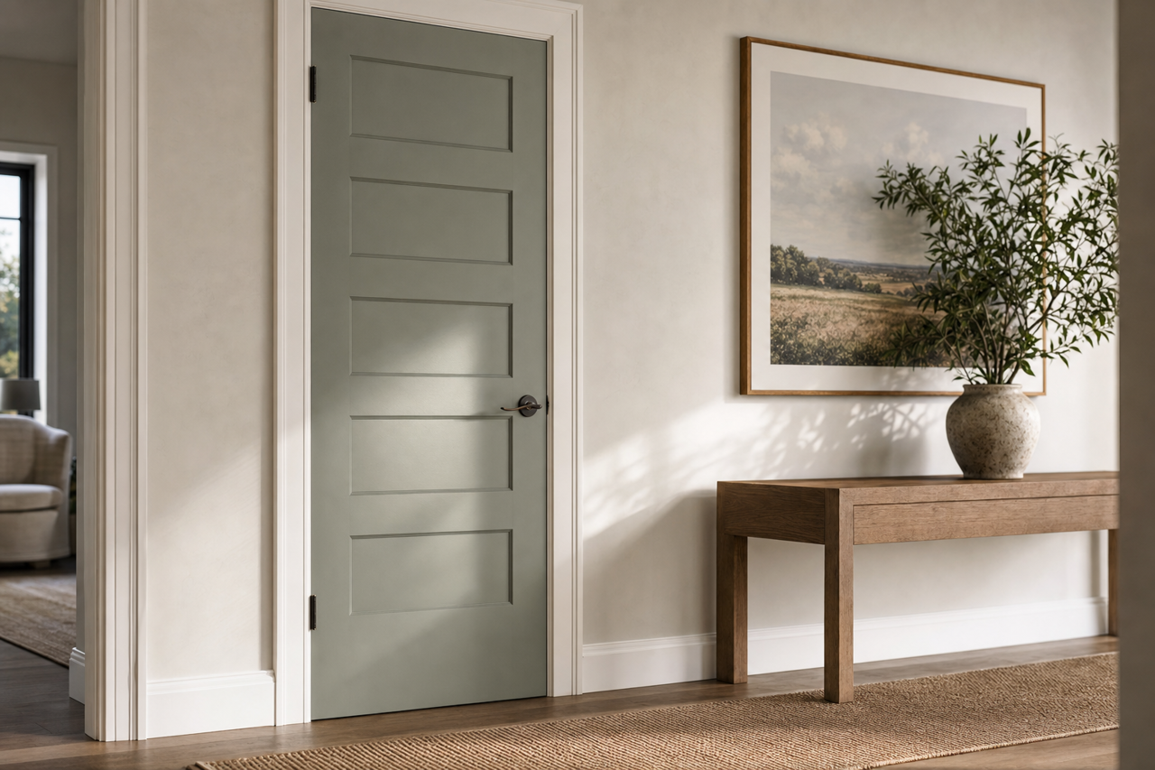 Dried Thyme by Sherwin-Williams on interior-doors