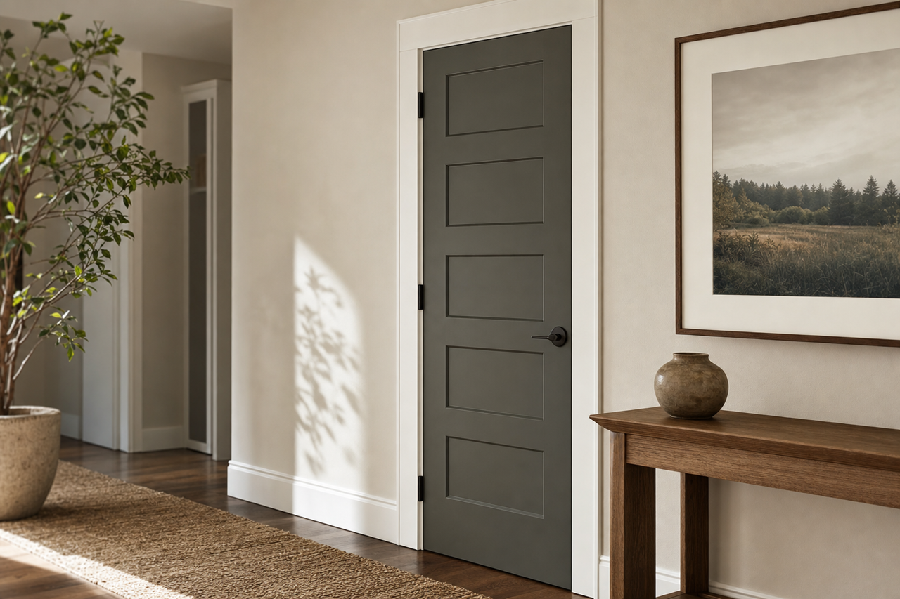 Shade‐Grown by Sherwin-Williams on interior-doors