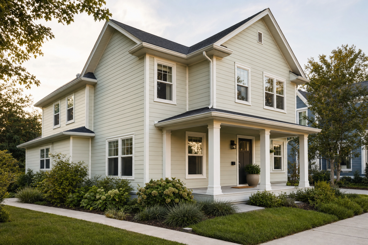 Filmy Green by Sherwin-Williams on exterior