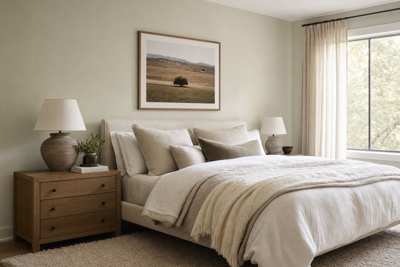 Filmy Green by Sherwin-Williams on interiors