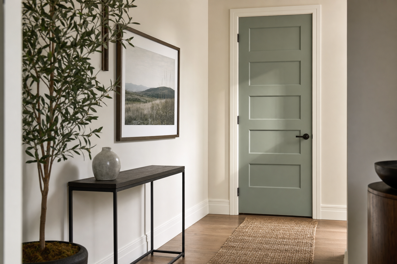 Privilege Green by Sherwin-Williams on interior-doors