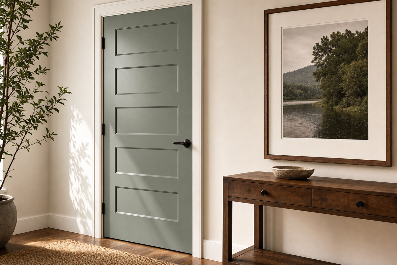 Basil by Sherwin-Williams on interior-doors