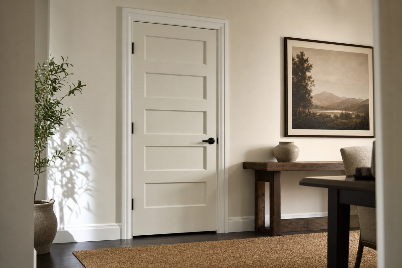 Frosty White by Sherwin-Williams on interior-doors