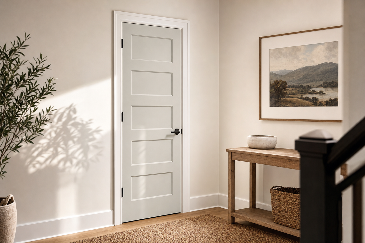 Aloof Gray by Sherwin-Williams on interior-doors