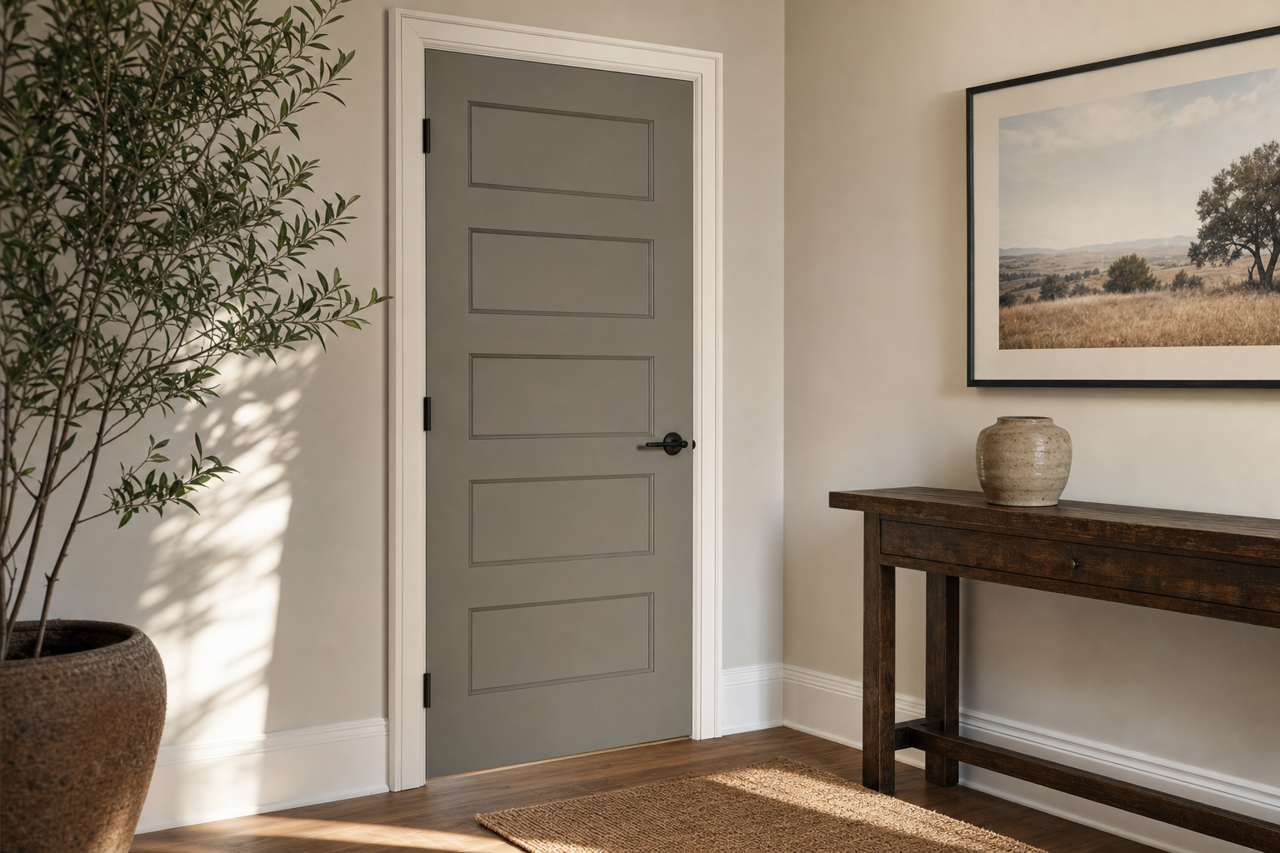 Link Gray by Sherwin-Williams on interior-doors