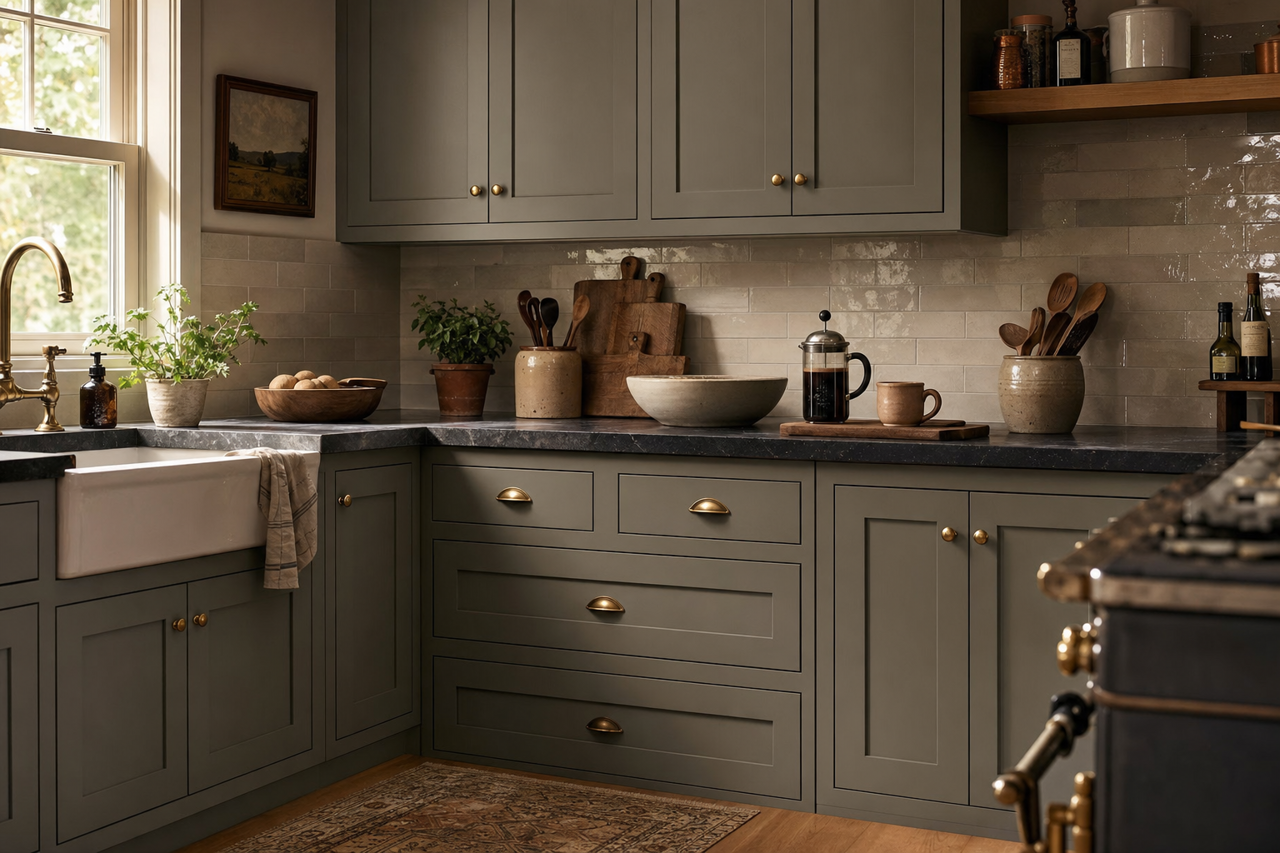 Thunderous by Sherwin-Williams on cabinets