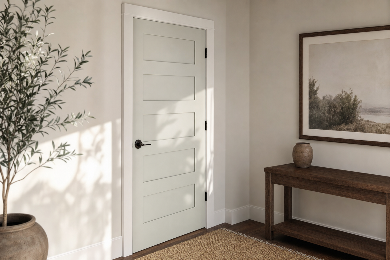 Sea Salt by Sherwin-Williams on interior-doors