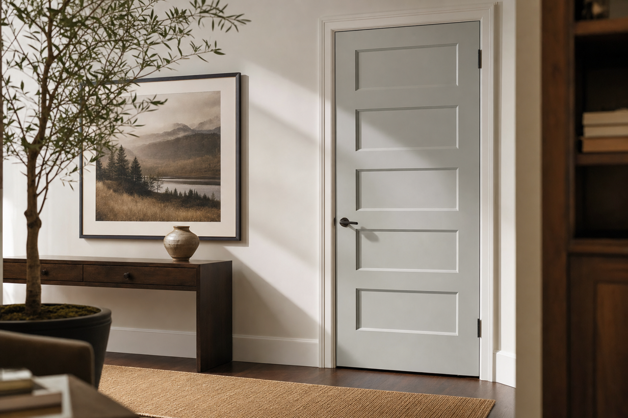 Comfort Gray by Sherwin-Williams on interior-doors