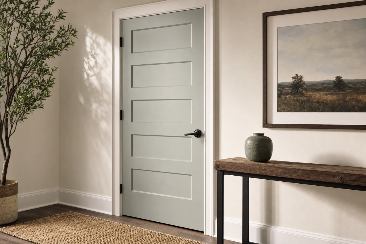 Oyster Bay by Sherwin-Williams on interior-doors