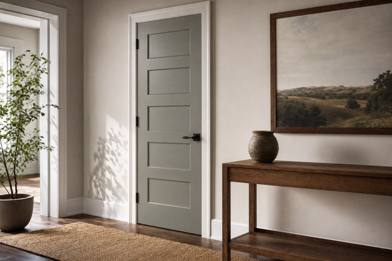 Retreat by Sherwin-Williams on interior-doors