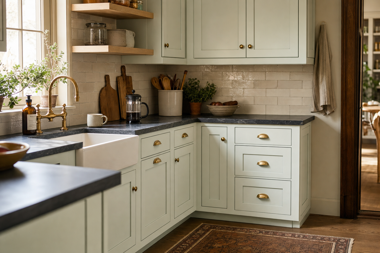 Window Pane by Sherwin-Williams on cabinets