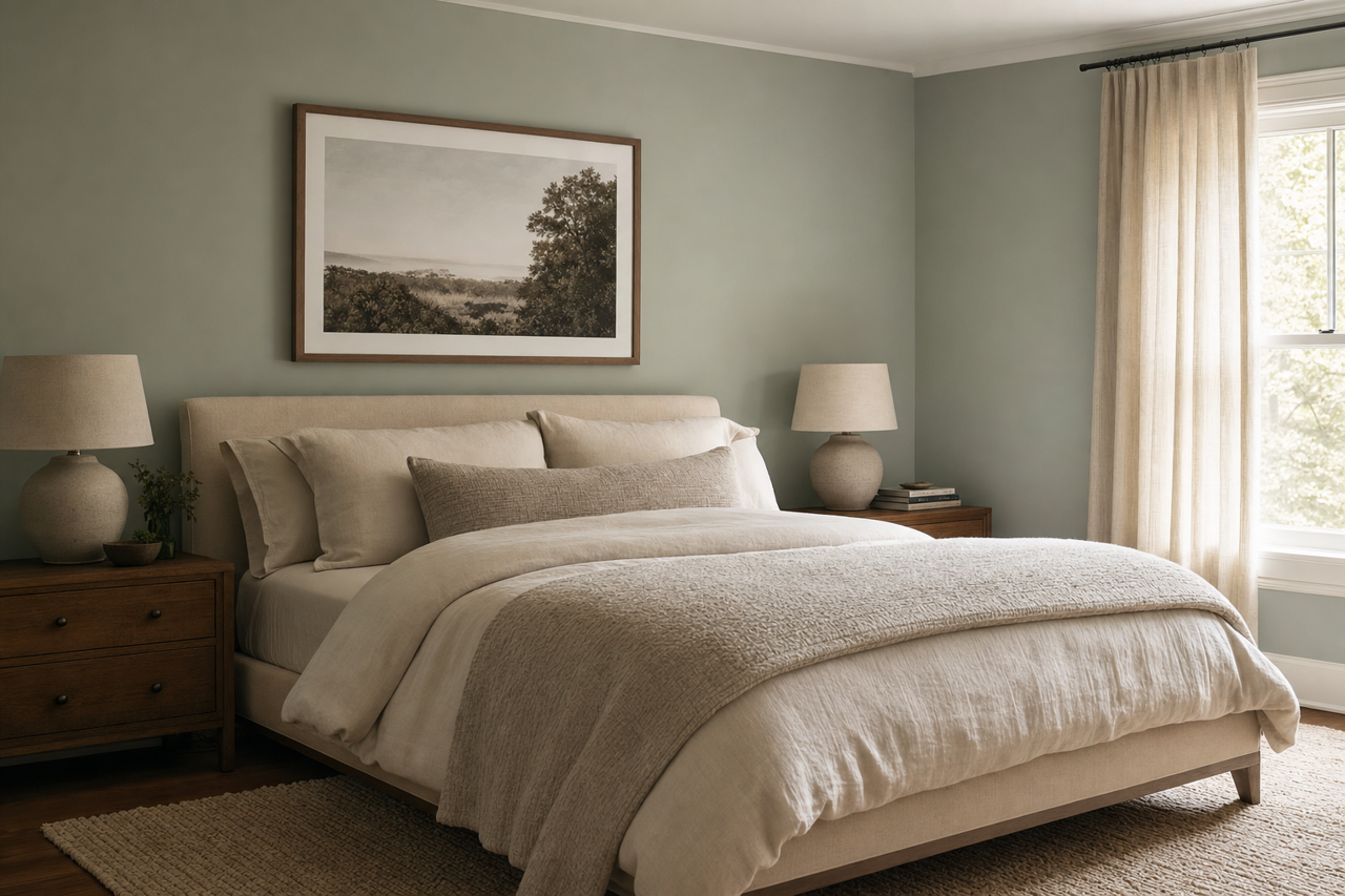 Halcyon Green by Sherwin-Williams on interiors