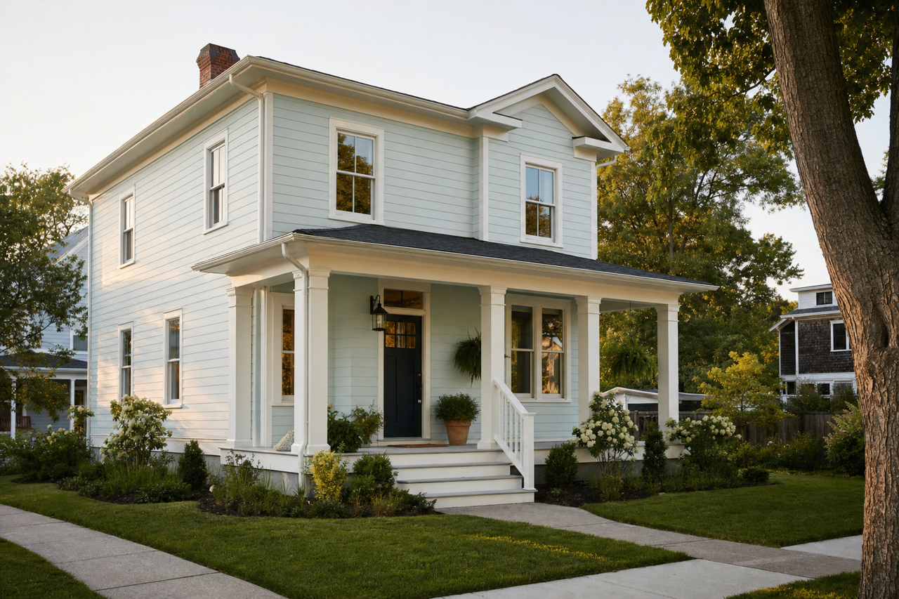 Topsail by Sherwin-Williams on exterior