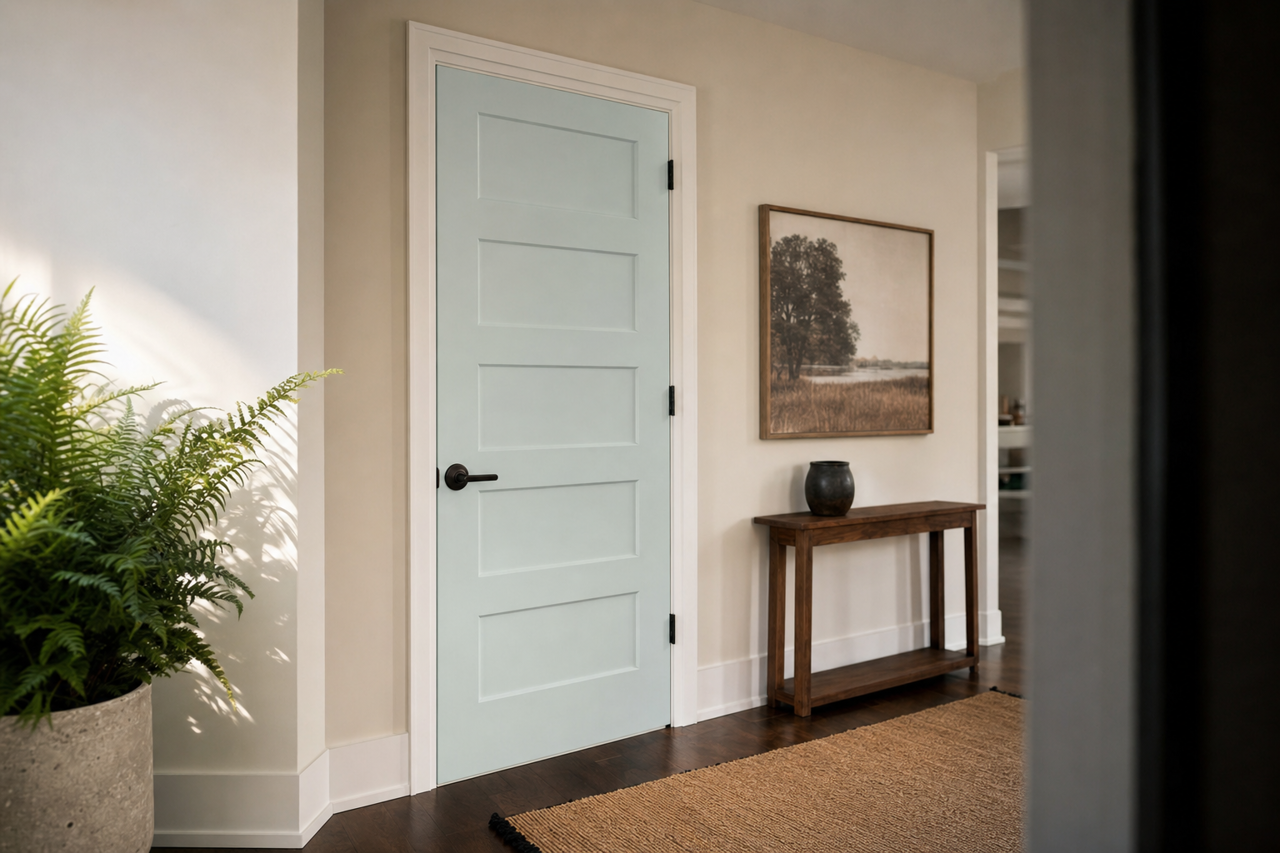Topsail by Sherwin-Williams on interior-doors
