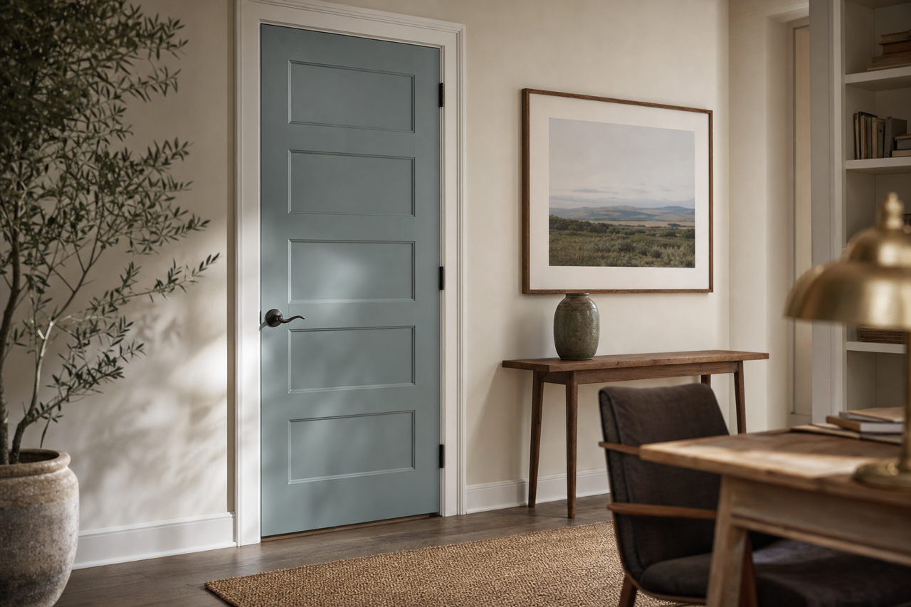 Moody Blue by Sherwin-Williams on interior-doors