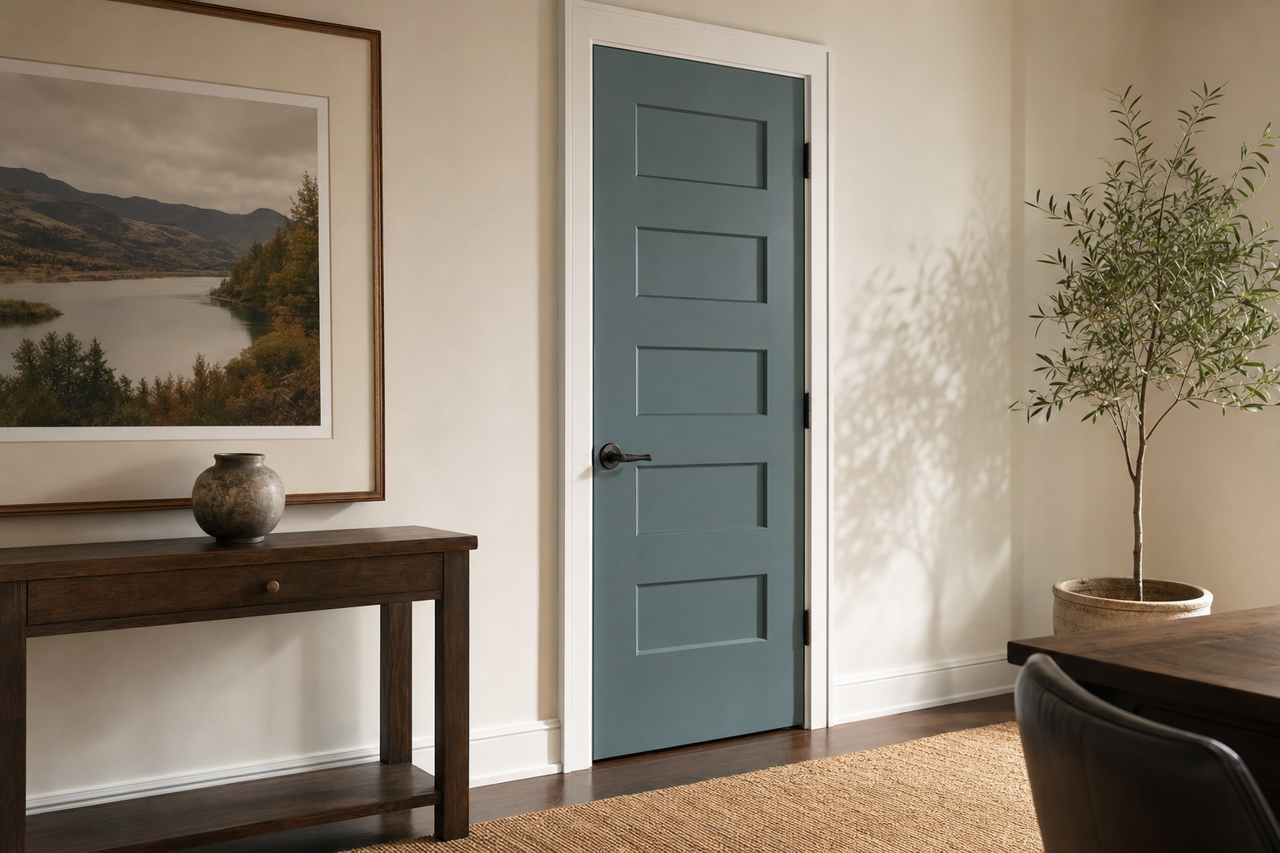 Riverway by Sherwin-Williams on interior-doors