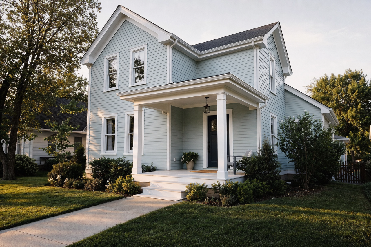 Sleepy Blue by Sherwin-Williams on exterior