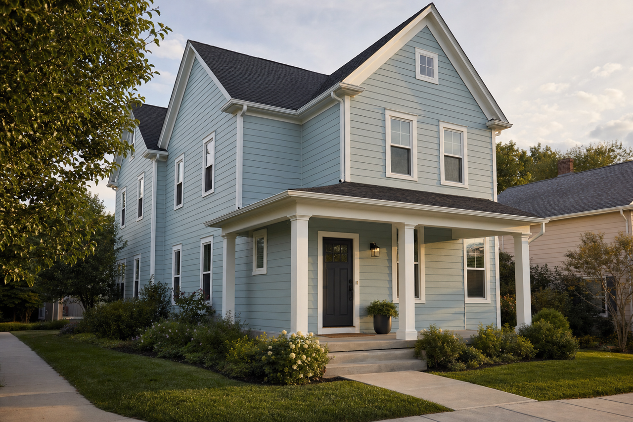Languid Blue by Sherwin-Williams on exterior