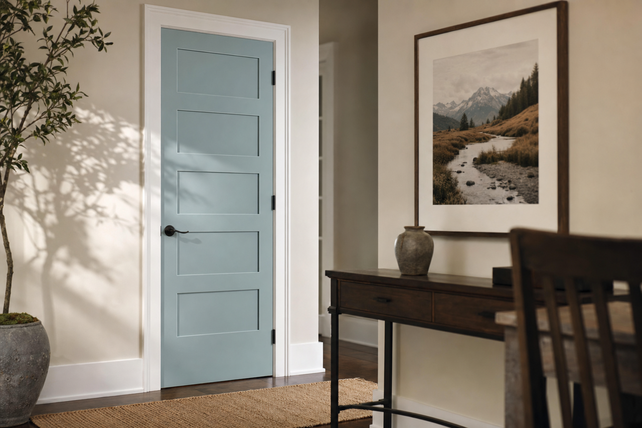 Languid Blue by Sherwin-Williams on interior-doors