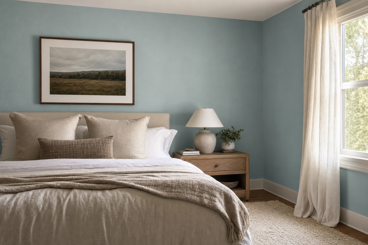 Languid Blue by Sherwin-Williams on interiors