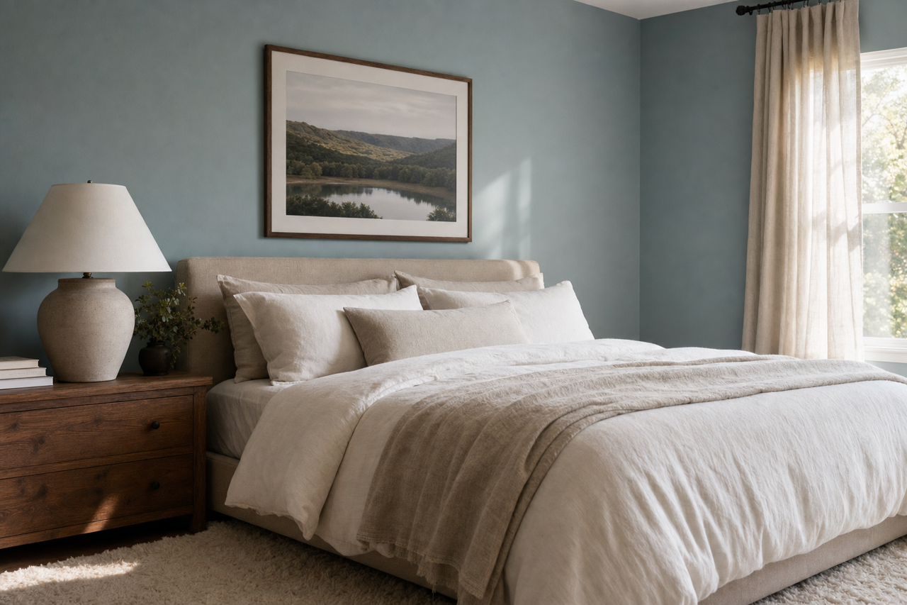 Meditative by Sherwin-Williams on interiors