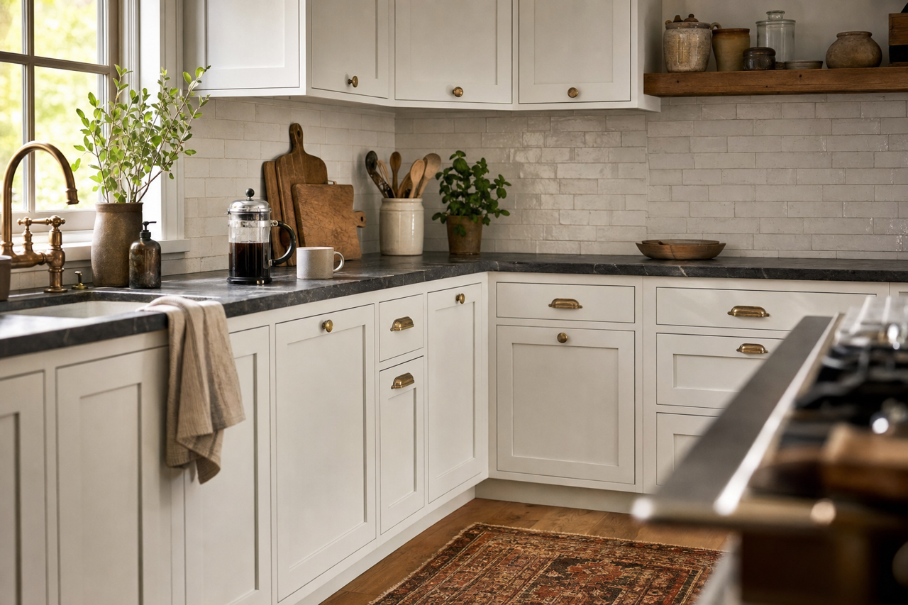 Rock Candy by Sherwin-Williams on cabinets