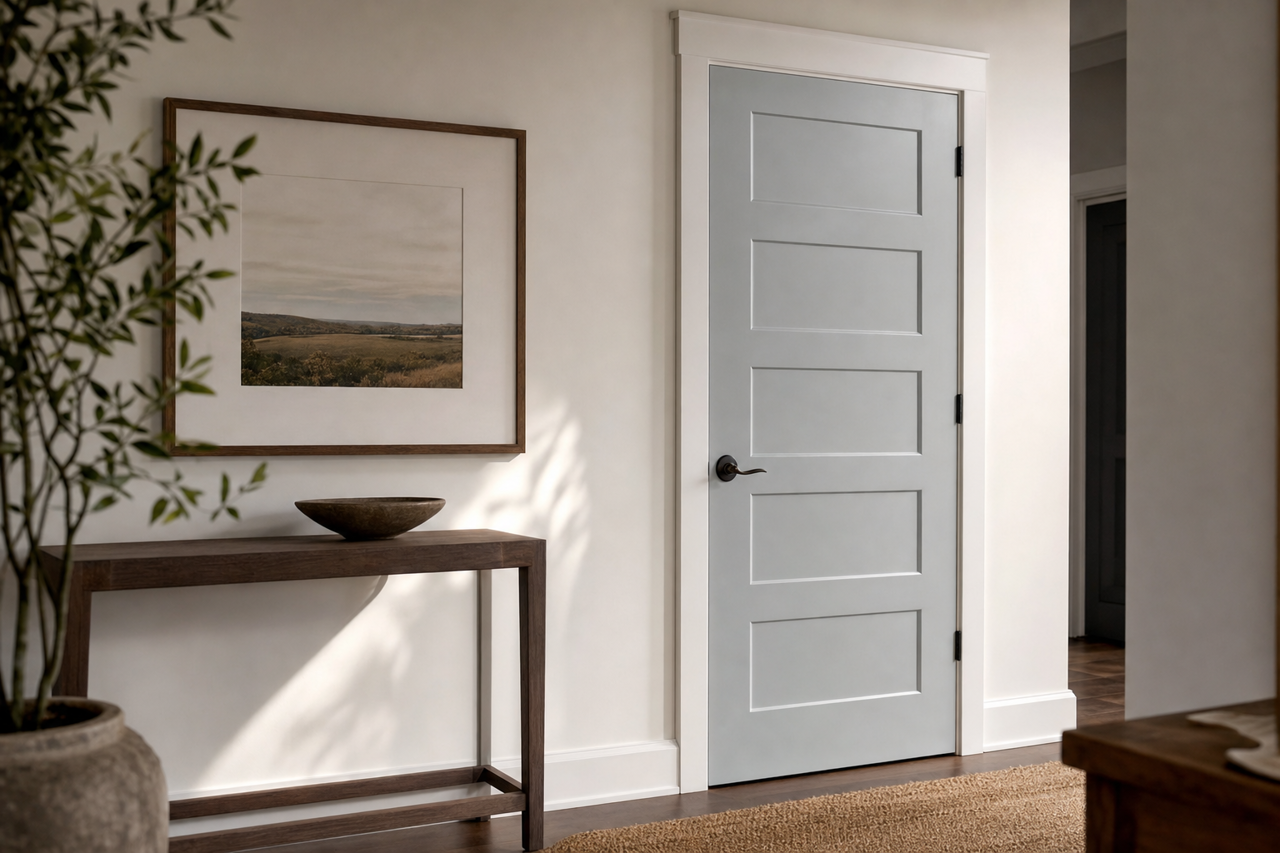 Uncertain Gray by Sherwin-Williams on interior-doors