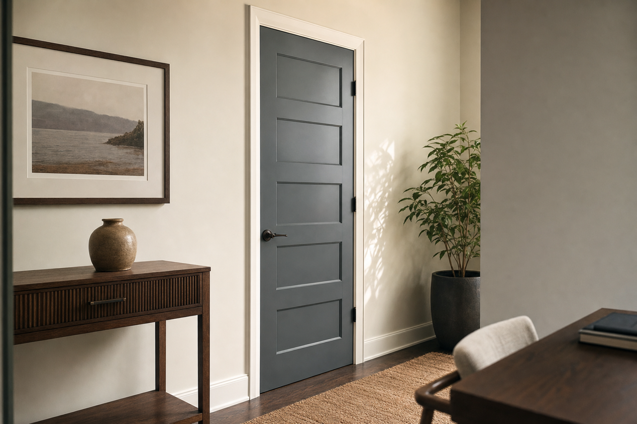 Grays Harbor by Sherwin-Williams on interior-doors