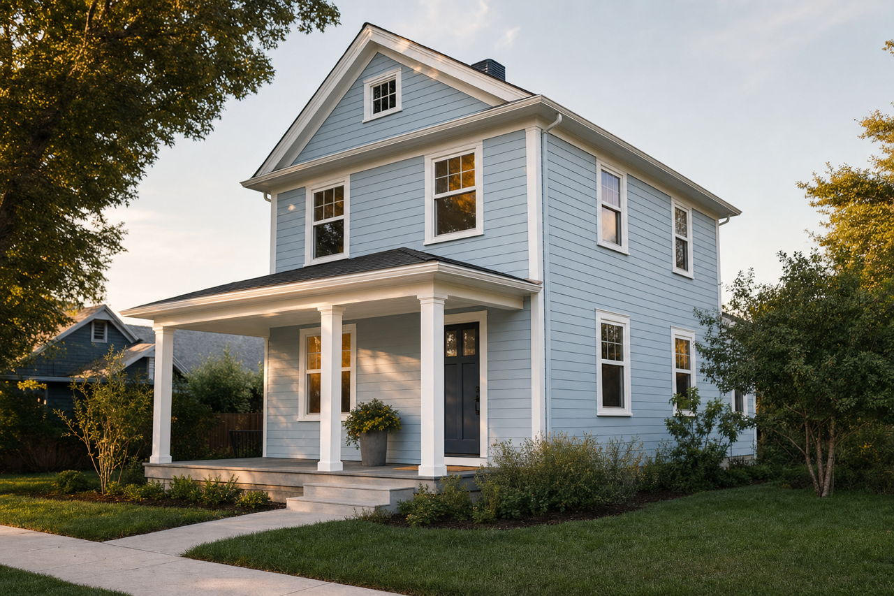 Windy Blue by Sherwin-Williams on exterior