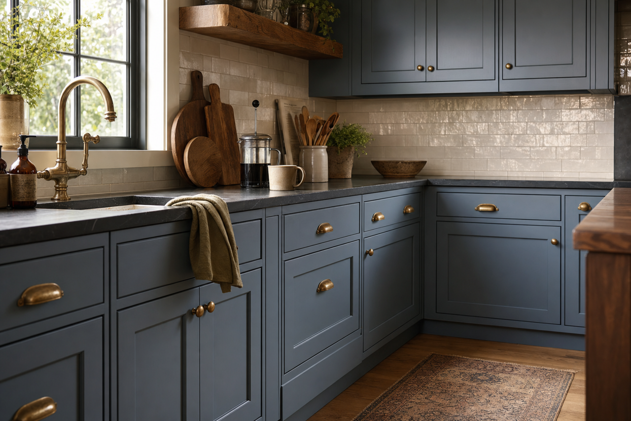 Distance by Sherwin-Williams on cabinets