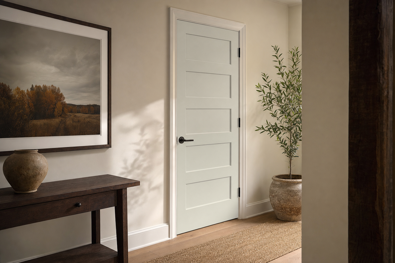 Quicksilver by Sherwin-Williams on interior-doors