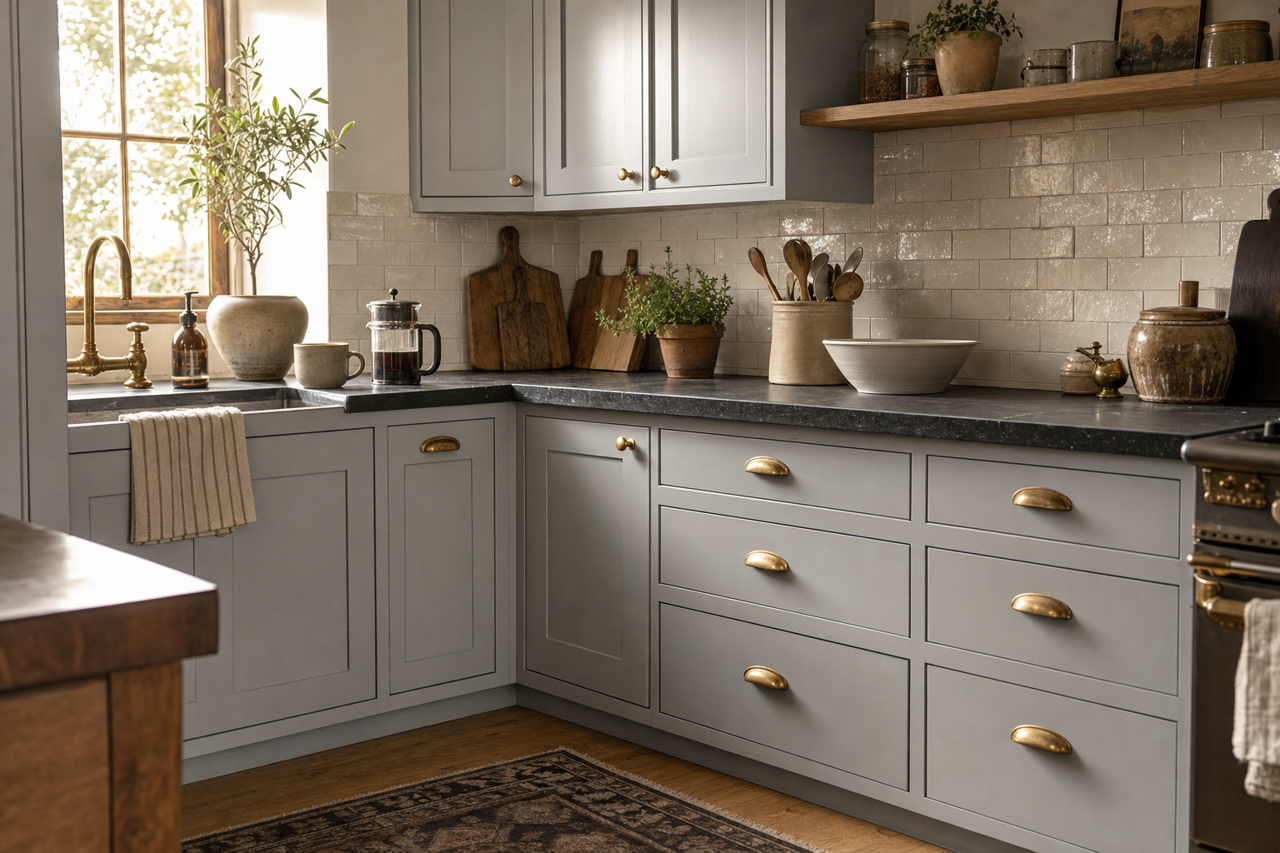 Jubilee by Sherwin-Williams on cabinets