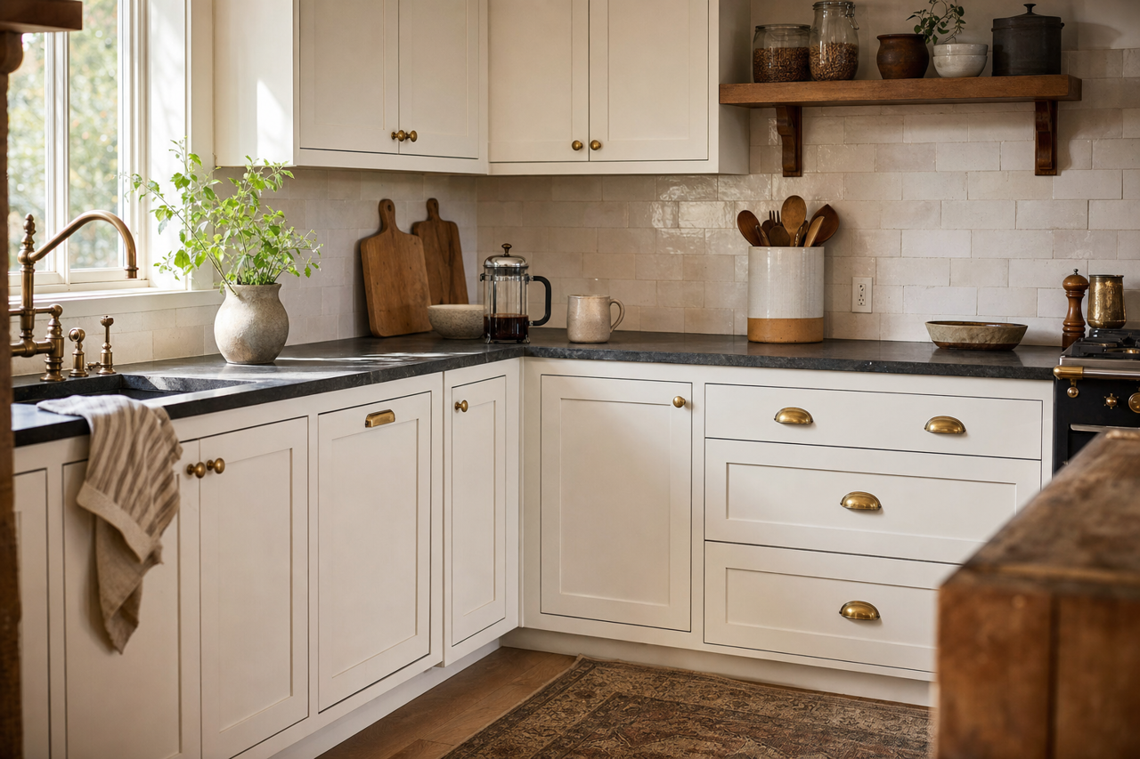 Ice Cube by Sherwin-Williams on cabinets