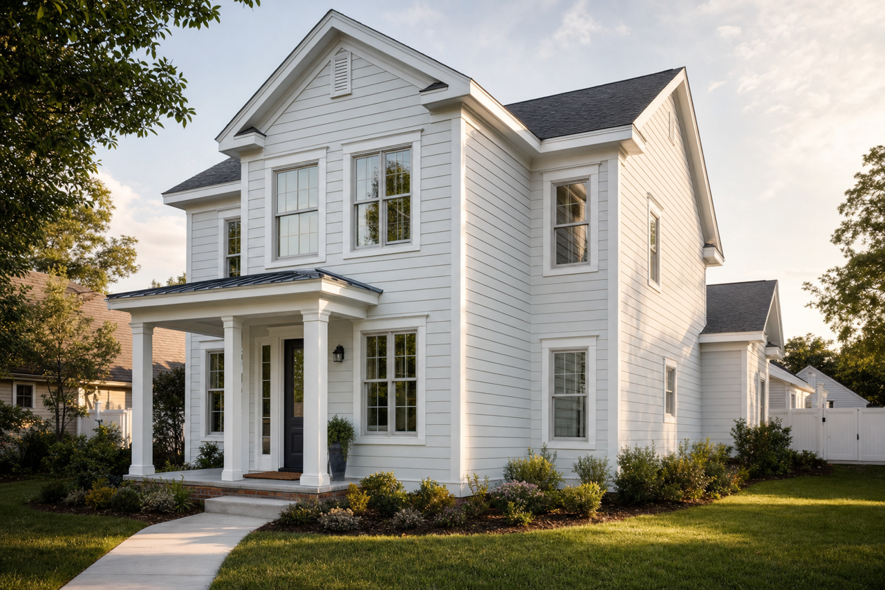 Olympus White by Sherwin-Williams on exterior