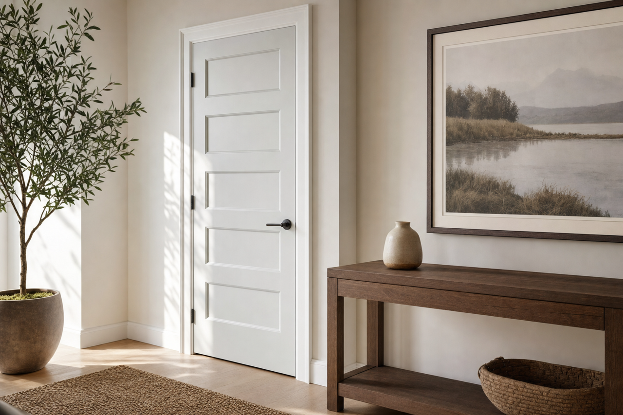 Olympus White by Sherwin-Williams on interior-doors