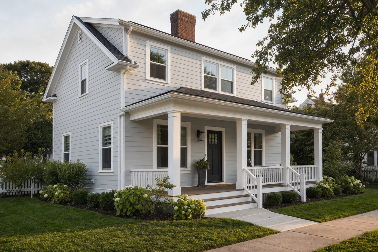 Lazy Gray by Sherwin-Williams on exterior
