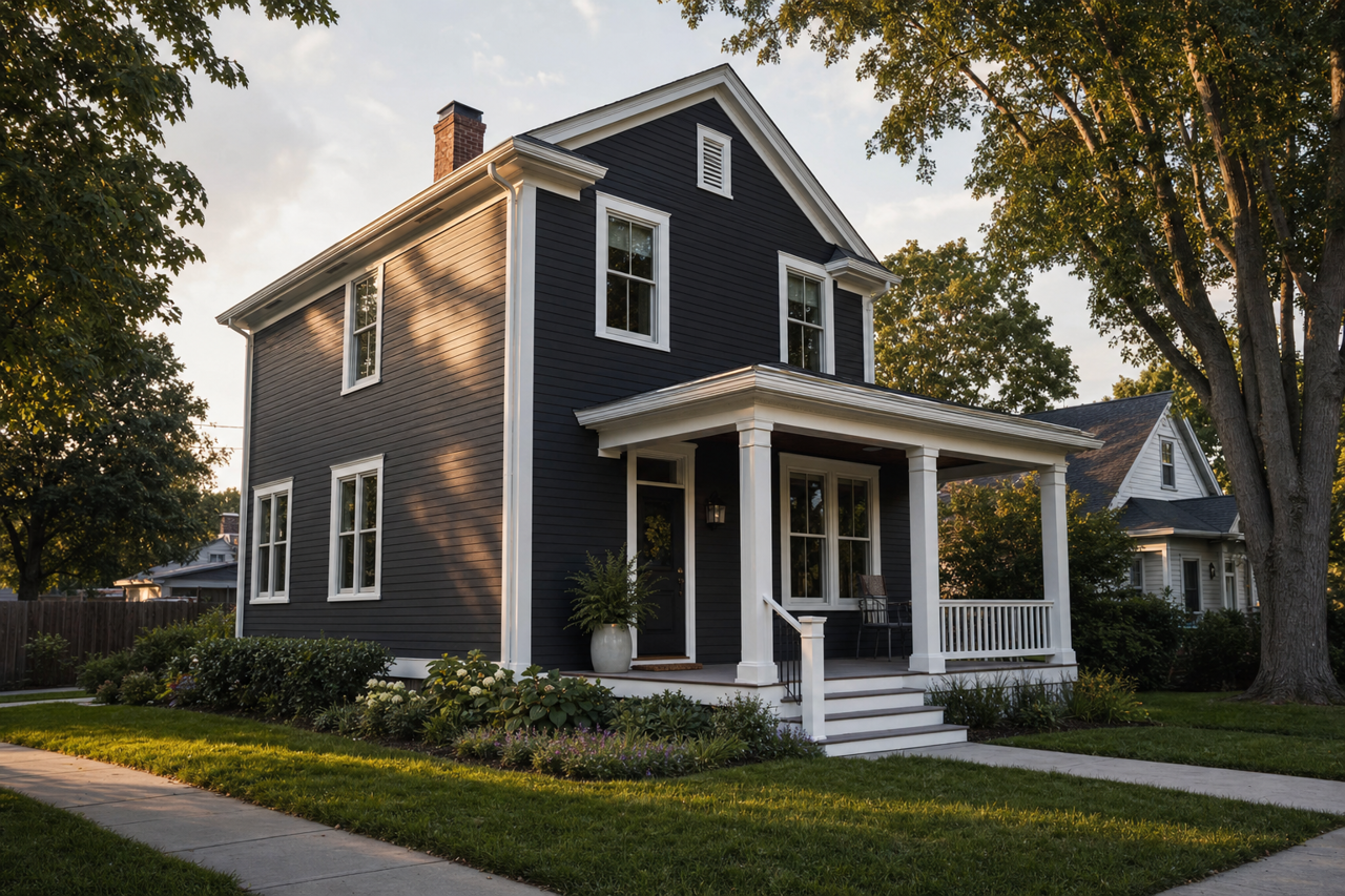 Tricorn Black by Sherwin-Williams on exterior
