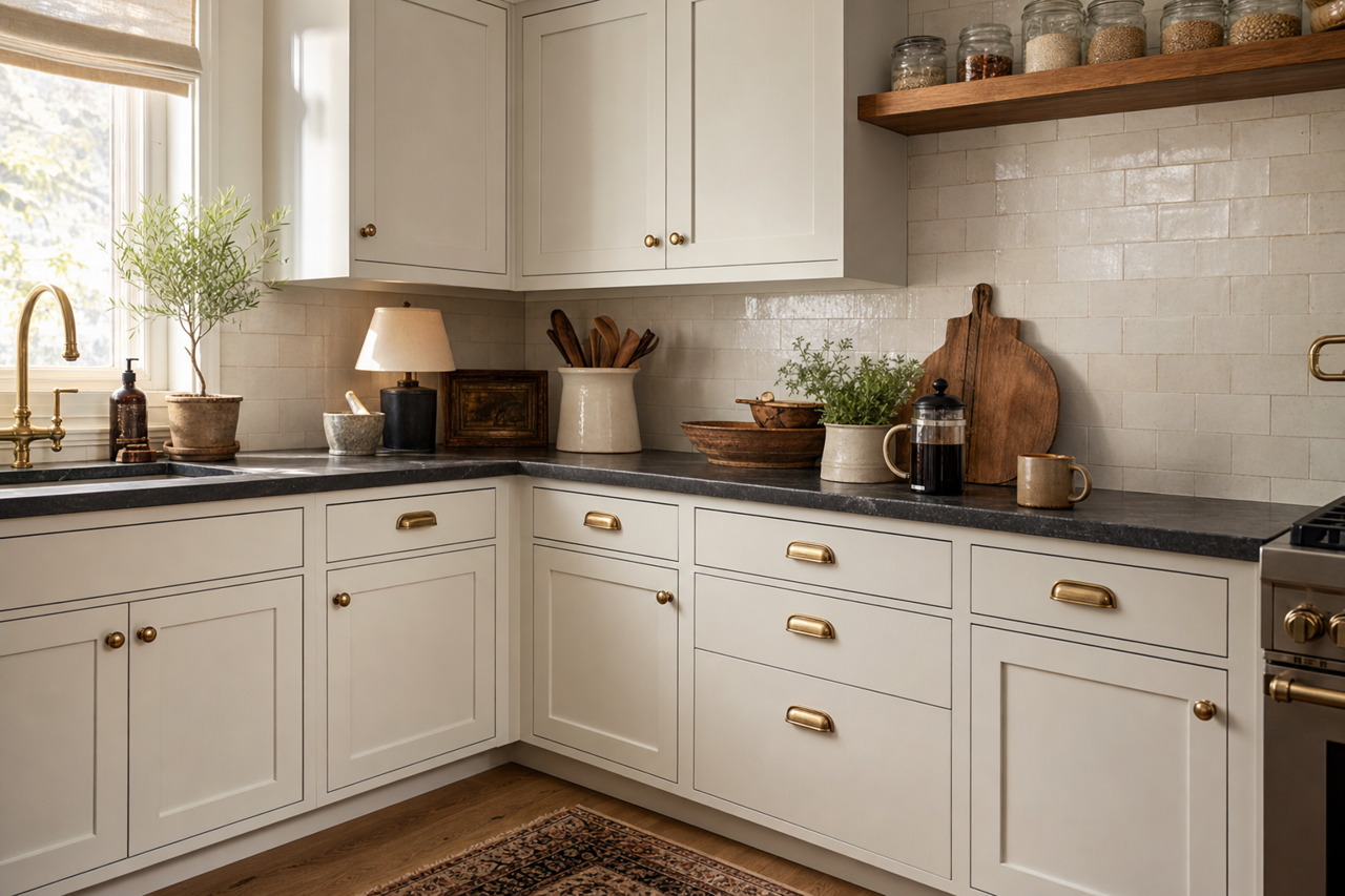 Spatial White by Sherwin-Williams on cabinets
