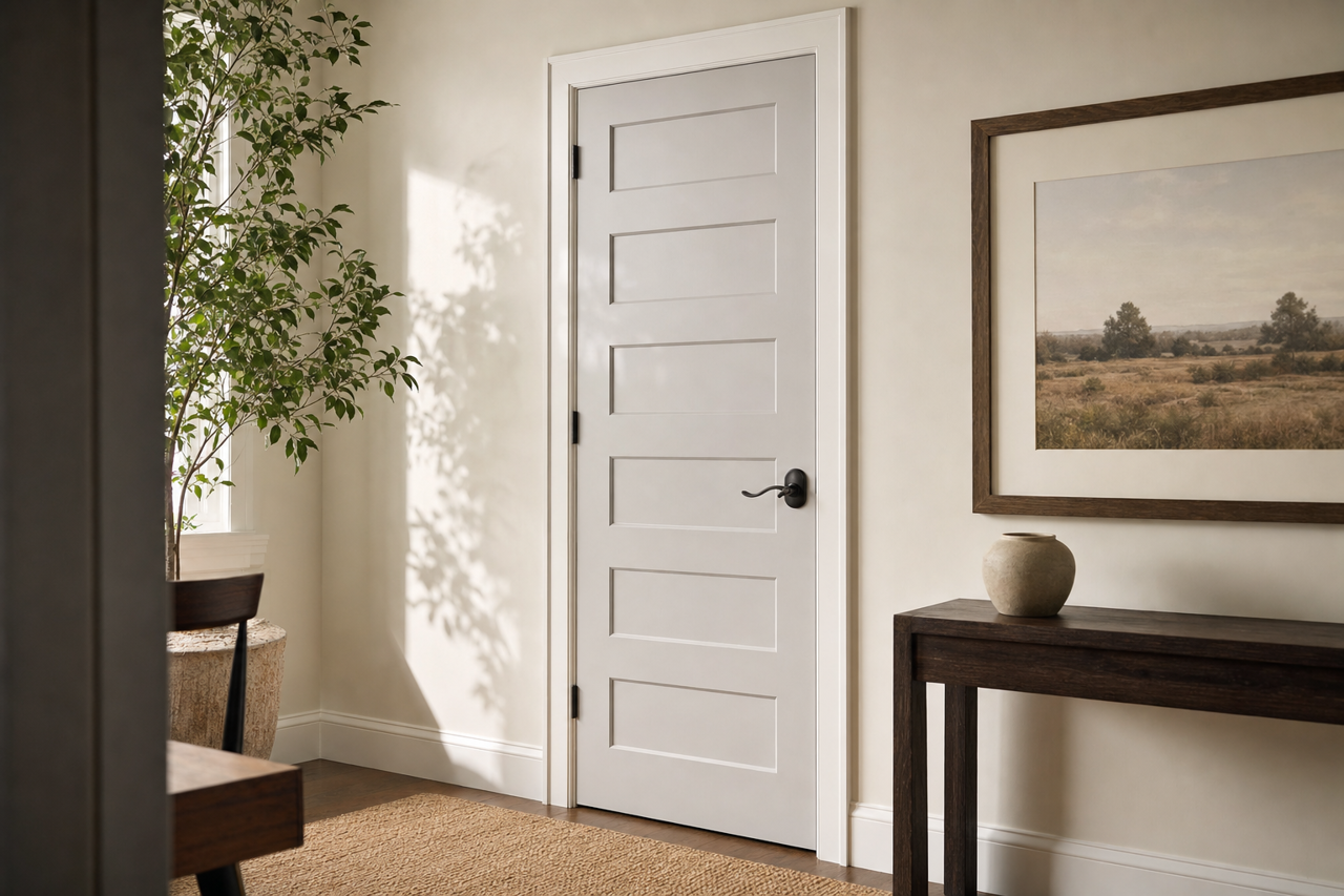 Unique Gray by Sherwin-Williams on interior-doors