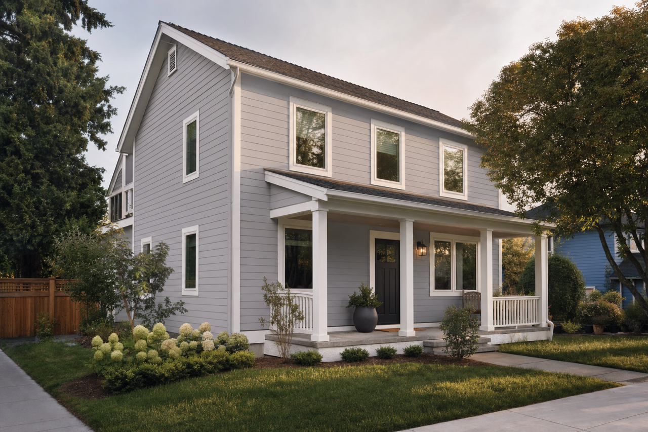 Mysterious Mauve by Sherwin-Williams on exterior