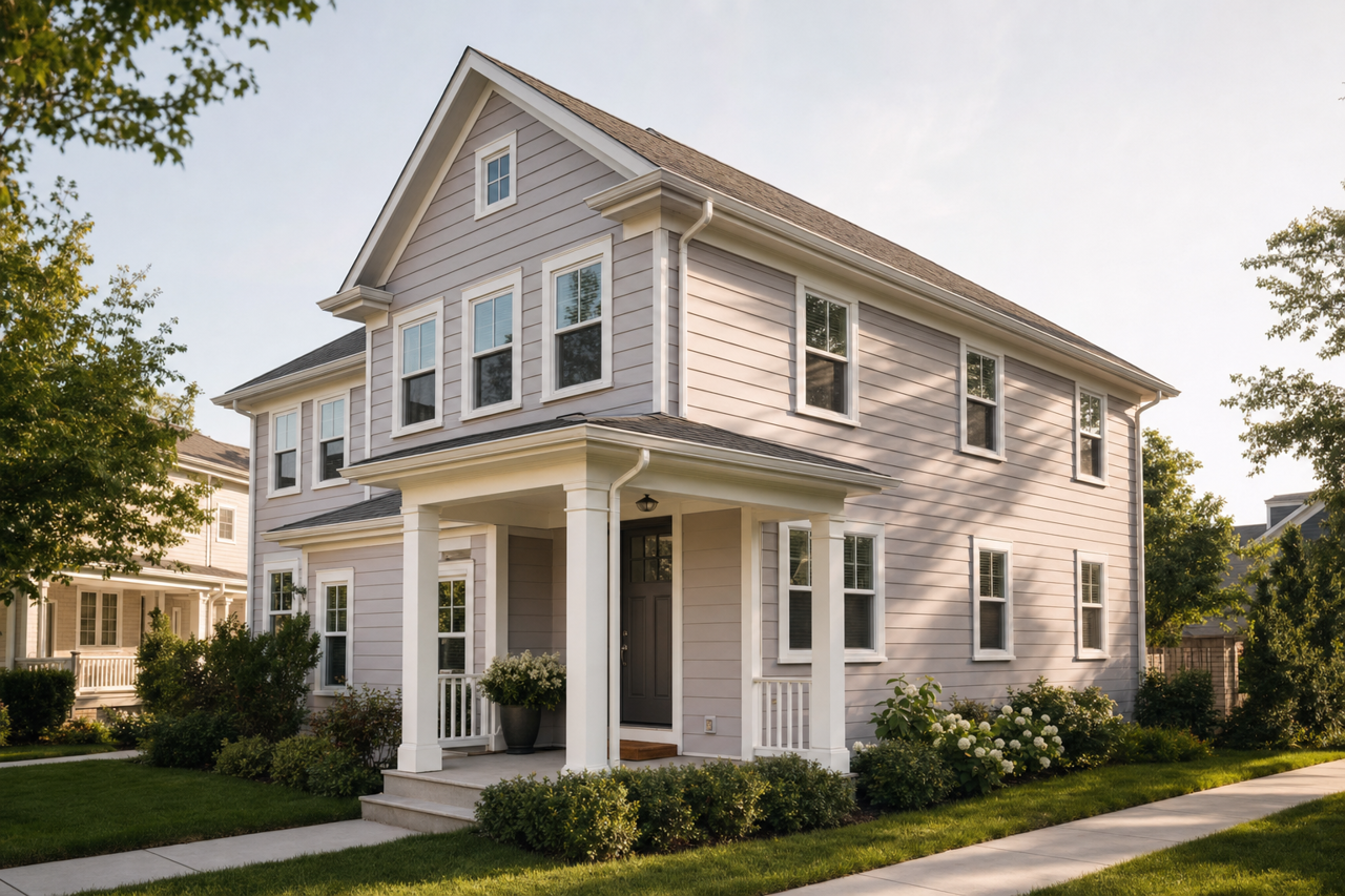 Veiled Violet by Sherwin-Williams on exterior