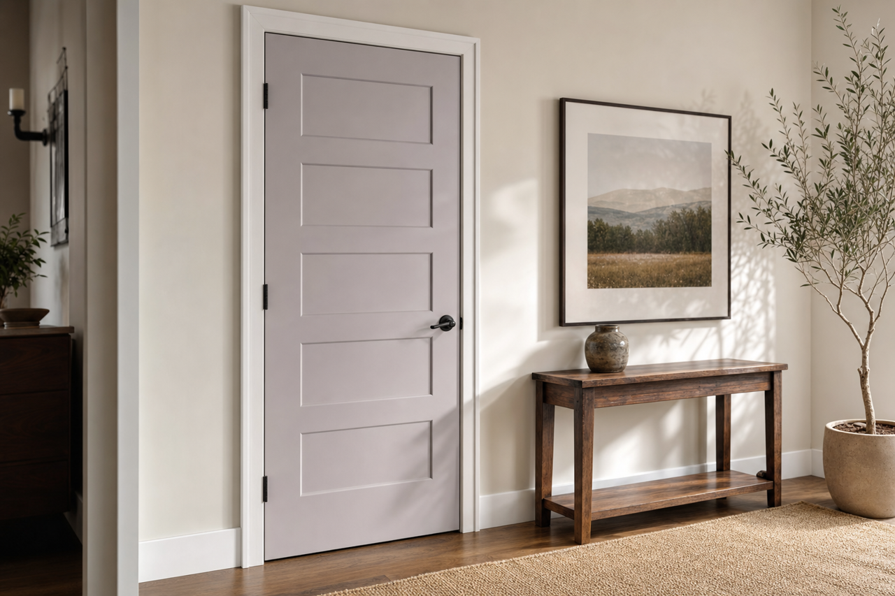 Veiled Violet by Sherwin-Williams on interior-doors