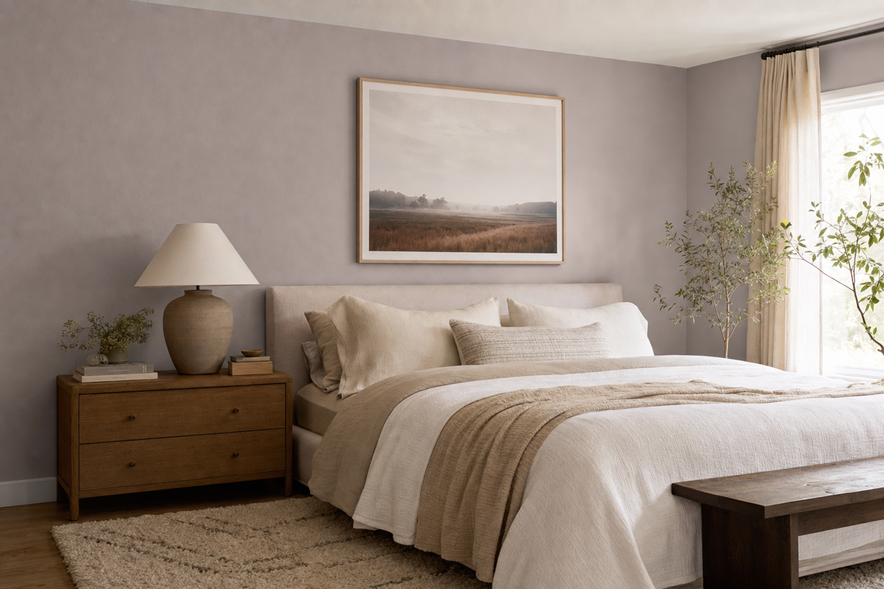 Beguiling Mauve by Sherwin-Williams on interiors